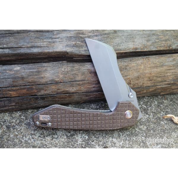 Couteau Vosteed Gator Lame Acier 14C28N Satin Wharncliffe Manche Micarta | Liner Lock