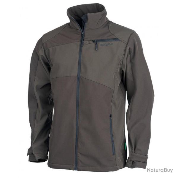 Veste de chasse softshell verte treeland veste softshell vert fonce/vert l 402