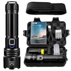 Lampe Torche Led 20000 Lumens 5 Modes Puissante Batterie 5000 mAh IPX67 &Eacute;tanche Zoom Outdoor Camping