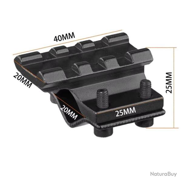 Adaptateur de canon universel Picatinny 20 mm - Aluminium