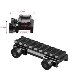 R&eacute;hausse de rail Picatinny 25 mm - Longueur 85 mm - 8 slots - Serrage rapide - Aluminium