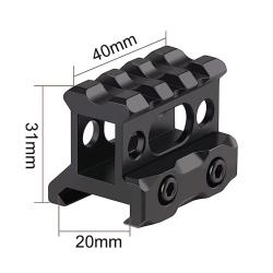 R&eacute;hausse de rail picatinny - longueur 35mm - haute - 3 slots - Aluminium