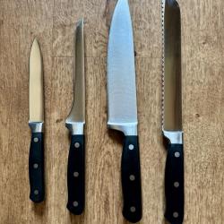 Lot de 4 couteaux de cuisine professionnels NEUFS