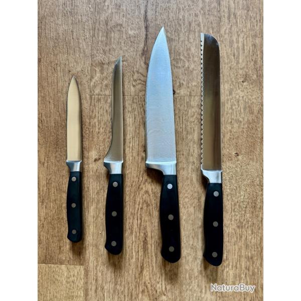 Lot de 4 couteaux de cuisine professionnels NEUFS