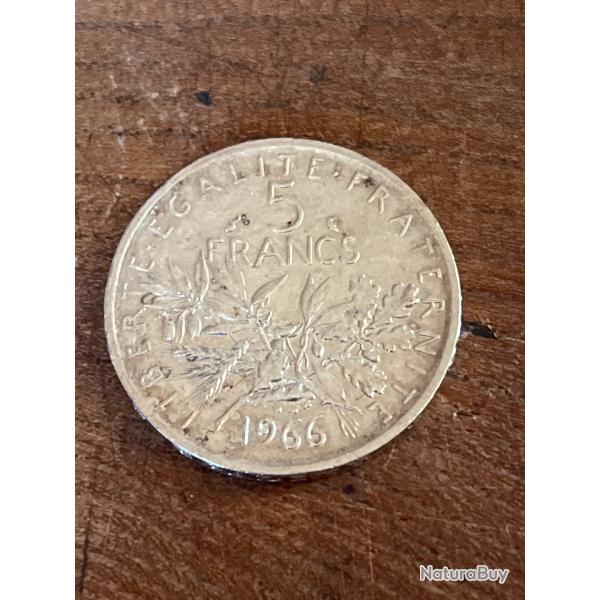 Pi�ce de 5 francs argent semeuse