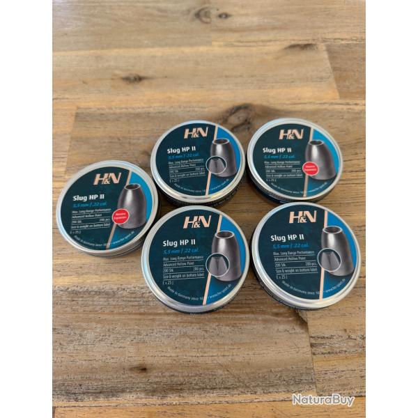 Slugs h&n calibre 218 30 grains 5 boites