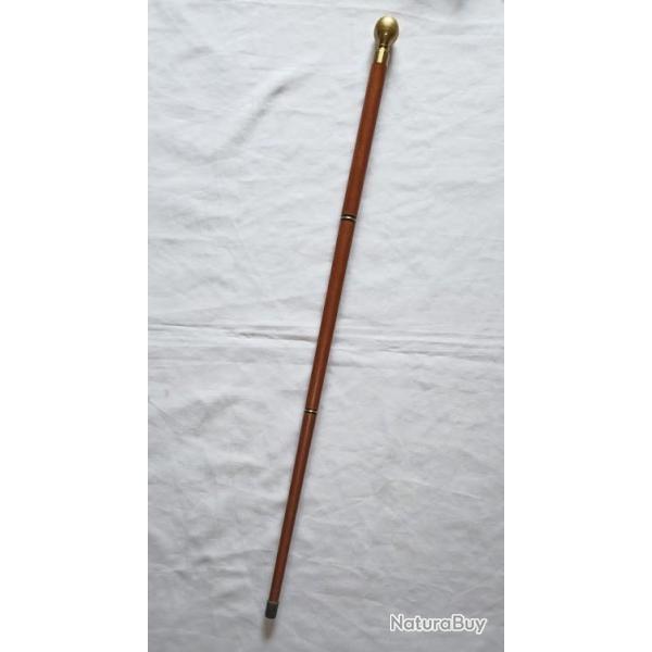 Canne de marche fiole et boussole vintage