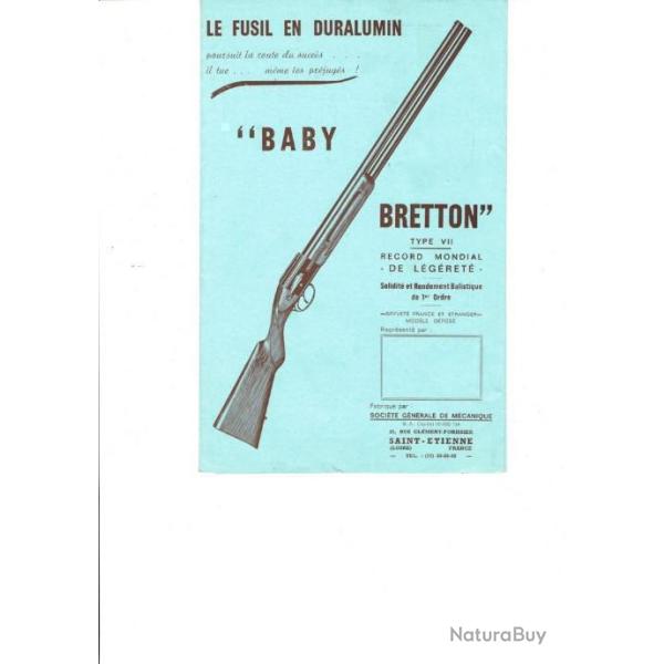 notice + �clat� fusil BABY BRETTON SPRINT - VENDU PAR JEPERCUTE (m2793)