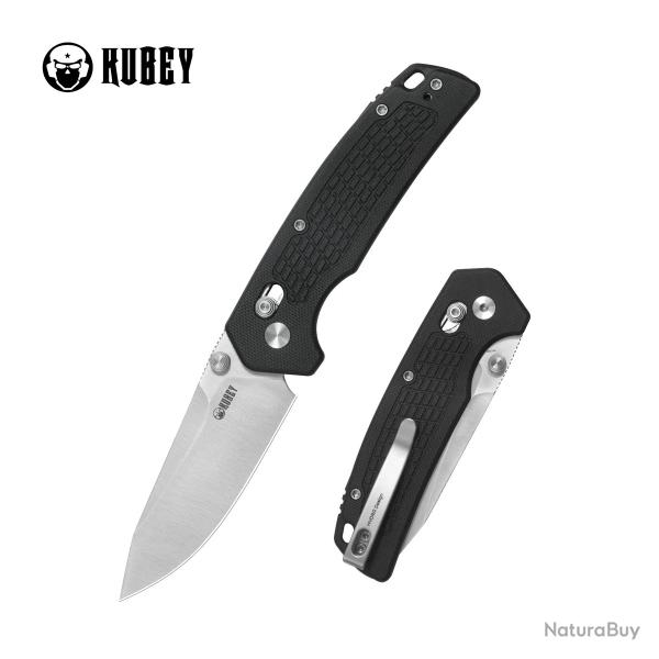 Couteau Kubey Freki Lame Acier 14C28N Manche G10 Noir Bar Lock KUB465A