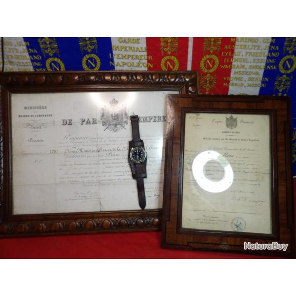 dipl�me pension blessures Empire imp�rial empereur Napol�on III brevet m�daille Crim�e S�bastopol