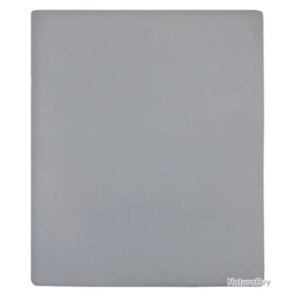 Drap housse jersey coton gris 160x200 cm doux respirant
