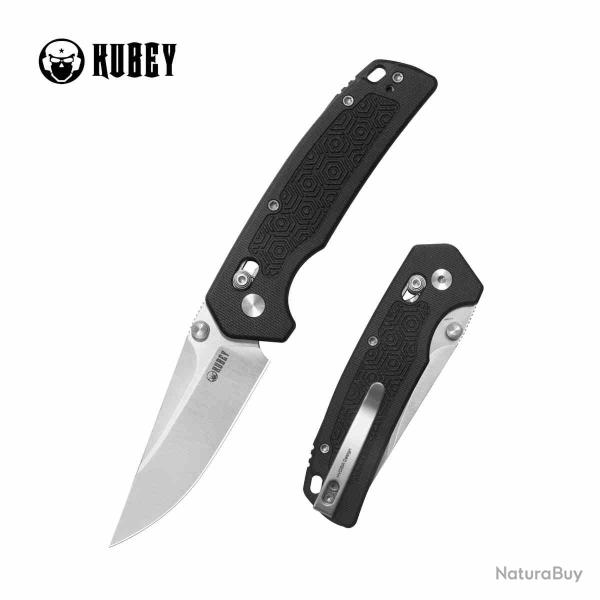 Couteau Kubey Geri Lame Acier 14C28N Manche G10 Noir Bar Lock KUB464A