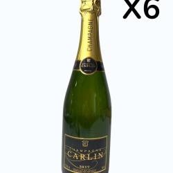 Vente flash, fin de stock, 6 bouteilles de Champagne Brut CARLIN, fin de stock - Livraison gratuite