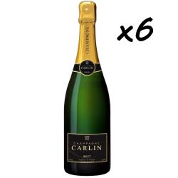 Vente flash, fin de stock, 6 bouteilles de Champagne Brut CARLIN, fin de stock - Livraison gratuite