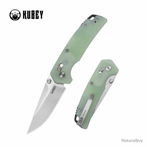 Couteau Kubey Geri Lame Acier 14C28N Manche G10 Jade Bar Lock KUB464B