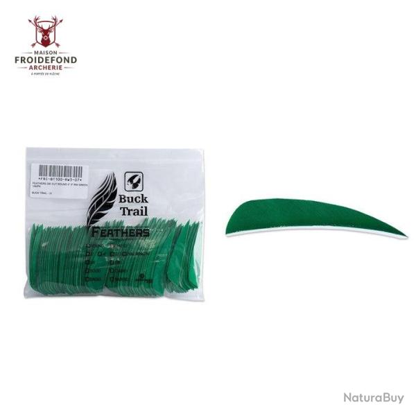Plume Naturelle Parabolique Uni 3" - Vert pomme / Buck Trail