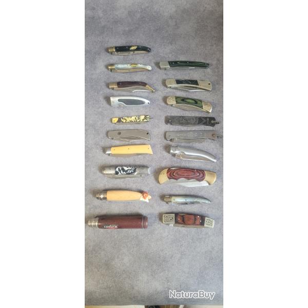 Lot de 19 couteaux LAGUIOLE/OPINEL/THIERS ... #ench�re 1e sans prix de reserve !!!