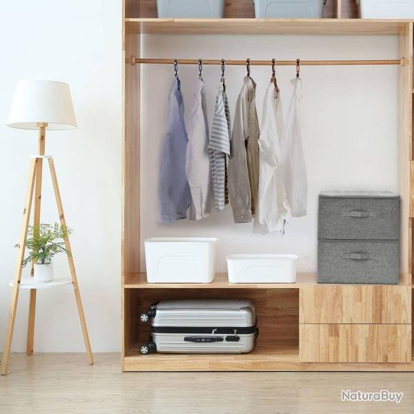 Bo�tes de rangement 2 pcs Tissu 43x34x23 cm Gris