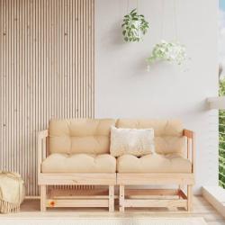 Canap&eacute;s d'angle de jardin 2 pcs bois de pin massif