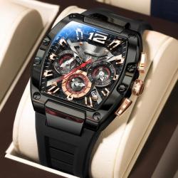 Superbe Montre Chrono Homme Acier Etanche-Black Black