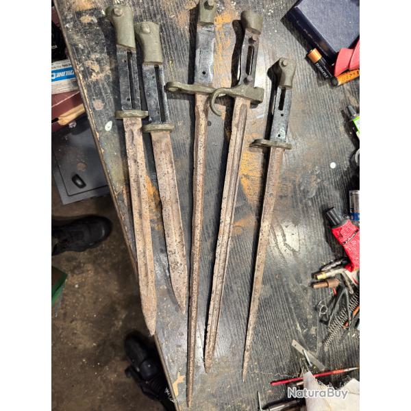 Lot de 5 ba�onnettes