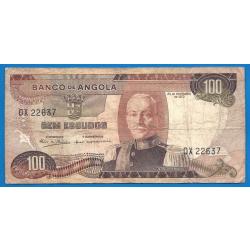 Angola 100 Escudos 1972 Billet Colonie Portugal Afrique Carmona