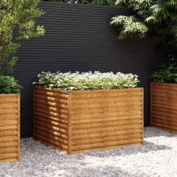 Lit sur&eacute;lev&eacute; de jardin 100x100x69 cm acier corten