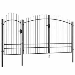 Portail de jardin Woerden en acier noir 1,95&nbsp;m x 4&nbsp;m