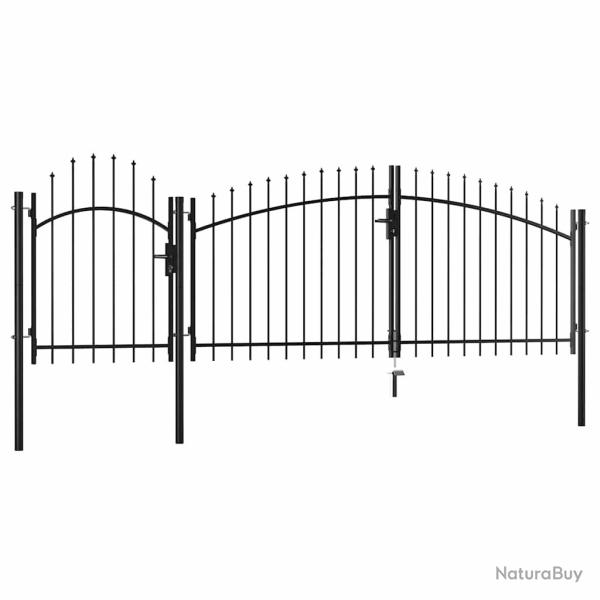 Portail de jardin Woerden en acier noir 1,75�m x 4�m