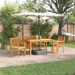 Ensemble de salle &agrave; manger pour jardin 5 pcs Marron