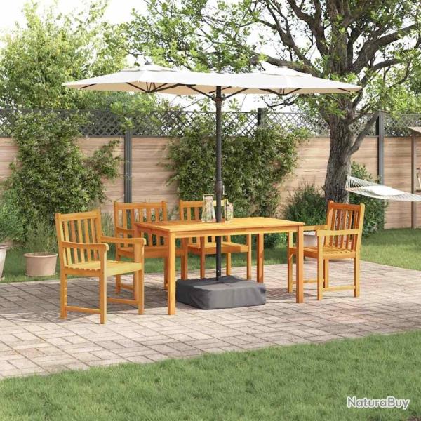 Ensemble de salle � manger pour jardin 5 pcs Marron