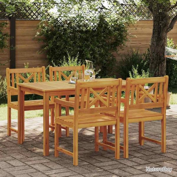 Ensemble de salle � manger pour jardin 5 pcs Marron