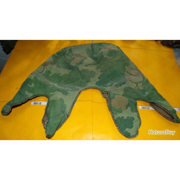 ARMEE AMERICAINE U.S : COUVRE CASQUE US M1 WOODLAND REVERSIBLE AVEC TAMPON 1974 PERIODE  DE LA GUERR