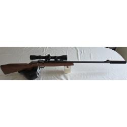 Carabine marque GAUCHER pour droitier mod&egrave;le "Gazelle" cal. 22LR, silencieux + lunette HAWKE 3-9x40,