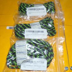 LOT DE 3 SACHETS DE 2 PAIRES DE LACETS COULEUR GRIS ET VERT DE 1,80 METRES DE LONGUEUR  POUR LES RAN