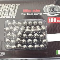 Billes acier pour lance-pierres SHOOT AGAIN 7.6mm x100