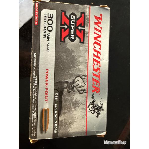 Munitions winchester 300 Win 20 cartouches power point