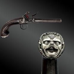 PISTOLET &Agrave; SILEX, &Agrave; COFFRE DE TYPE QUEEN ANN, PAR W. GUY - LONDON