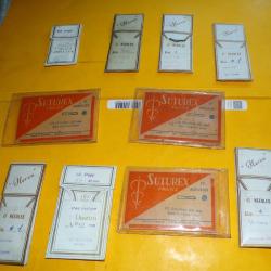 SERVICE DE SANTE :LOT DE 10 POCHETTES D'AIGUILLES POUR SUTURATIONS DES PLAIES , FABRICATION ANGLAIS