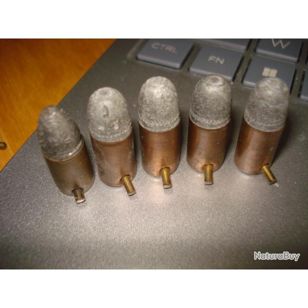 6 cartouches 9mm � broche dont 2 ELEY