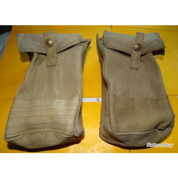 PORTES CHARGEURS  LONG DE L'ARMEE ANGLAISE WWII , GENRE STEN , LE LOT DE 2 ETUIS AVEC MARQUAGE 1941