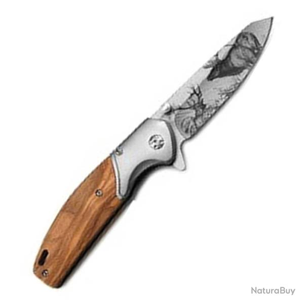 COUTEAU PLIANT LAME 11 CM IMPRESSION SANGLIER TU SANS