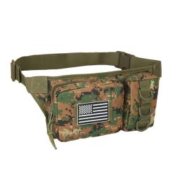 Sac Banane Tactique 2L Molle Nylon &Eacute;tanche Randonn&eacute;e Camping Trekking Moto V&eacute;lo Outdoor Camo Arbre