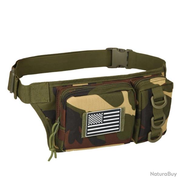 Sac Banane Tactique 2L Molle Nylon �tanche Randonn�e Camping Trekking Moto V�lo Outdoor Camouflage