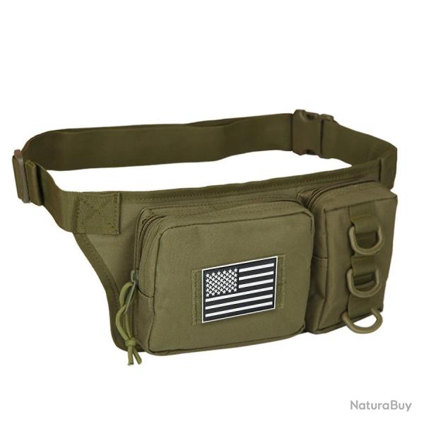 Sac Banane Tactique 2L Molle Nylon �tanche Randonn�e Camping Trekking Moto V�lo Outdoor Vert