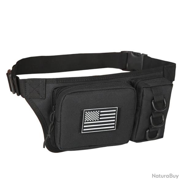 Sac Banane Tactique 2L Molle Nylon �tanche Randonn�e Camping Trekking Moto V�lo Outdoor Noir