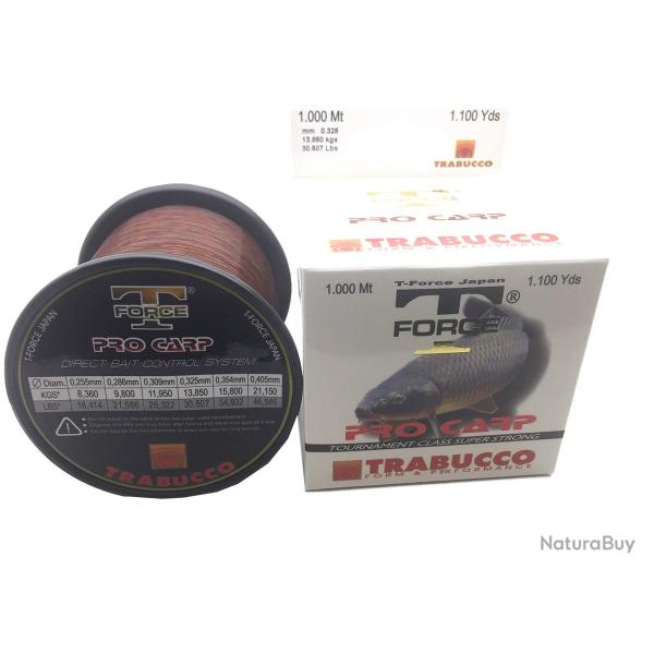 Nylon carpe t-force Pro carpe 1000m Trabucco 0.325mm / 13.85kg