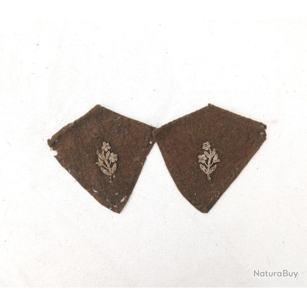 Patte de col France 1940 - FR442420a Paire �cusson de col poste aux arm�es (capote)