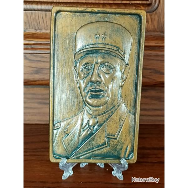 Bas relief du G�n�ral De Gaulle 15 x 9 ccm