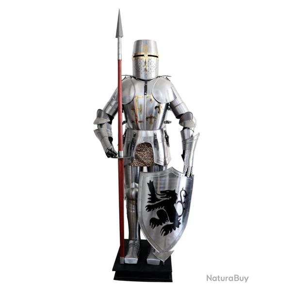 Armure M�di�vale en Acier - Chevalier avec Bouclier & Lance
